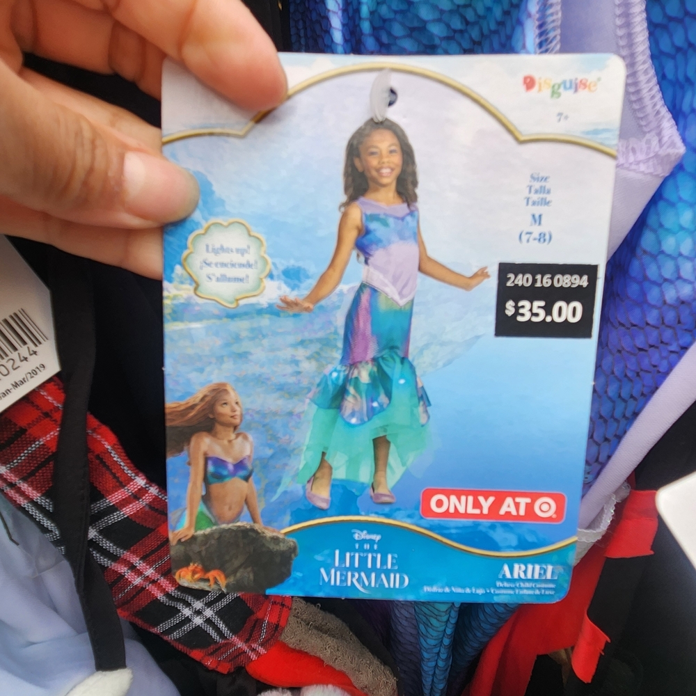 Disney Little Mermaid Light-Up Dress with Blue and Purple Medium 7-8